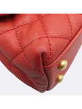 A92990 Red Caviar Coco Handle Small Gold Plated Flap Lizard Burgundy Cross Strap 2WAY Chanel