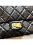 255 Vintage Calfskin Gold Tone Metal Large Flap Shoulder Bag Black Chanel