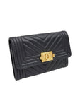A80603 Black Caviar Skin Boy Chevron Card Business Holder Chanel