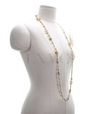 100th Anniversary Stone Long Necklace Pearl CC Logo Chain Chanel