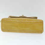Chanel Matelasse Chain Shoulder Bag Patent leather Yellow CC Auth 58350A