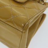 Chanel Matelasse Chain Shoulder Bag Patent leather Yellow CC Auth 58350A