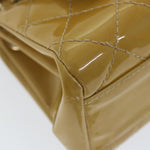 Chanel Matelasse Chain Shoulder Bag Patent leather Yellow CC Auth 58350A