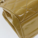Chanel Matelasse Chain Shoulder Bag Patent leather Yellow CC Auth 58350A