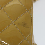 Chanel Matelasse Chain Shoulder Bag Patent leather Yellow CC Auth 58350A