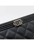 A84407 Boy silver metal large clutch Chanel