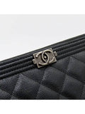 A84407 Boy silver metal large clutch Chanel