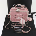 Chanel Matelasse Chain Shoulder Bag Caviar Skin Wine Red CC Auth 59605A