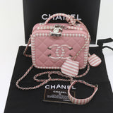 Chanel Matelasse Chain Shoulder Bag Caviar Skin Wine Red CC Auth 59605A