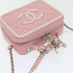 Chanel Matelasse Chain Shoulder Bag Caviar Skin Wine Red CC Auth 59605A