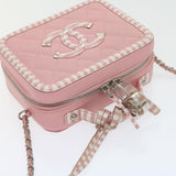 Chanel Matelasse Chain Shoulder Bag Caviar Skin Wine Red CC Auth 59605A