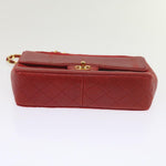 Chanel Matelasse Chain Shoulder Bag Canvas Red CC Auth 59869A