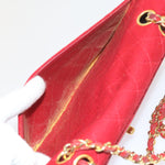 Chanel Matelasse Chain Shoulder Bag Canvas Red CC Auth 59869A