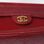 Chanel Matelasse Chain Shoulder Bag Canvas Red CC Auth 59869A