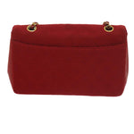 Chanel Matelasse Chain Shoulder Bag Canvas Red CC Auth 59869A