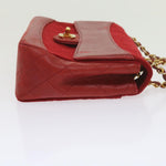 Chanel Matelasse Chain Shoulder Bag Canvas Red CC Auth 59869A