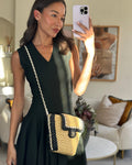 *HOT* Chanel 24C Venice Collection Beige Raffia Basket Bag with White Leather Interlocking Chain & Champagne Gold Hardware