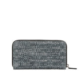 Chanel Long Zip Wallet in Tweed Denim Blue