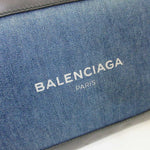 balenciaga Denim Canvas Leather Clutch Bag
