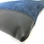 balenciaga Denim Canvas Leather Clutch Bag