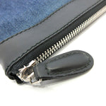 balenciaga Denim Canvas Leather Clutch Bag