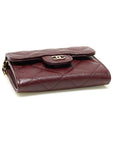AP0238 Burgundy caviar gold CC logo classic clutch with chain card wallet cross bag 31st Chanel