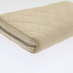 Chanel Long Wallet Caviar Skin White CC Auth 65288