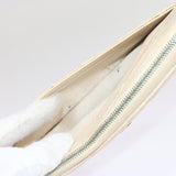 Chanel Long Wallet Caviar Skin White CC Auth 65288