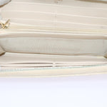 Chanel Long Wallet Caviar Skin White CC Auth 65288