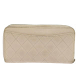 Chanel Long Wallet Caviar Skin White CC Auth 65288