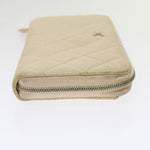 Chanel Long Wallet Caviar Skin White CC Auth 65288