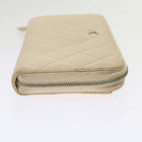 Chanel Long Wallet Caviar Skin White CC Auth 65288