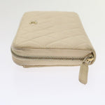 Chanel Long Wallet Caviar Skin White CC Auth 65288