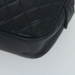 Chanel Matelasse Chain Shoulder Bag Leather Navy CC Auth 65588