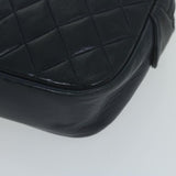 Chanel Matelasse Chain Shoulder Bag Leather Navy CC Auth 65588