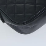 Chanel Matelasse Chain Shoulder Bag Leather Navy CC Auth 65588
