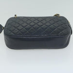 Chanel Matelasse Chain Shoulder Bag Leather Navy CC Auth 65588