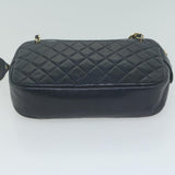Chanel Matelasse Chain Shoulder Bag Leather Navy CC Auth 65588