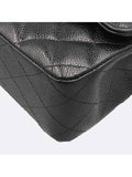 A01112 Caviar Classic Medium M Size Flap Chain Shoulder Bag Chanel