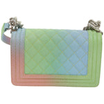 Chanel Matelasse Boy  Shoulder Bag Caviar Skin Multicolor CC Auth 66965S