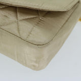 Chanel Matelasse Chain Shoulder Bag Satin Gold CC Auth 67057A