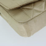 Chanel Matelasse Chain Shoulder Bag Satin Gold CC Auth 67057A