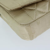 Chanel Matelasse Chain Shoulder Bag Satin Gold CC Auth 67057A