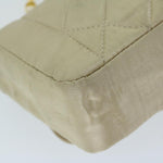 Chanel Matelasse Chain Shoulder Bag Satin Gold CC Auth 67057A
