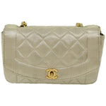 Chanel Matelasse Chain Shoulder Bag Satin Gold CC Auth 67057A