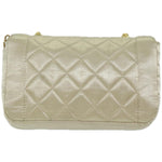 Chanel Matelasse Chain Shoulder Bag Satin Gold CC Auth 67057A