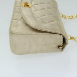 Chanel Matelasse Chain Shoulder Bag Satin Gold CC Auth 67057A