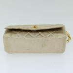 Chanel Matelasse Chain Shoulder Bag Satin Gold CC Auth 67057A