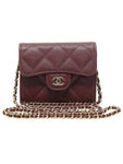 AP0238 Burgundy caviar gold CC logo classic clutch with chain card wallet cross bag 31st Chanel