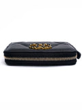 19 Zip Around Lambskin Card Wallet Black Chanel